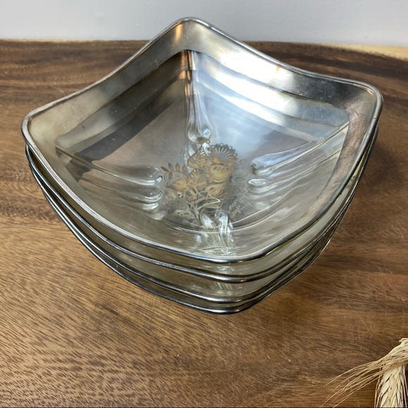 Set of Georges Briard Sterling Silver Overlay Glass Bowls - Picture 11 of 16